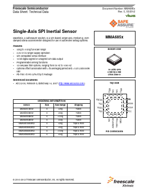 MMA6851BKW Datasheet PDF Freescale Semiconductor