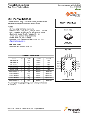 MMA1612NKW Datasheet PDF Freescale Semiconductor