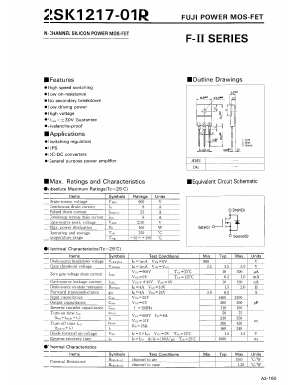 2SK1217-01R Datasheet PDF Fuji Electric