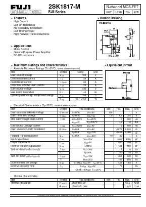 2SK1817-M Datasheet PDF Fuji Electric