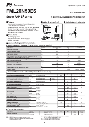FML20N50ES Datasheet PDF Fuji Electric