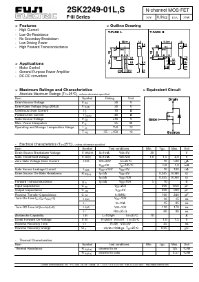 2SK2249-01L Datasheet PDF Fuji Electric
