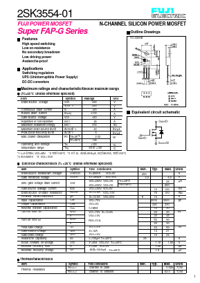 2SK3554-01 Datasheet PDF Fuji Electric