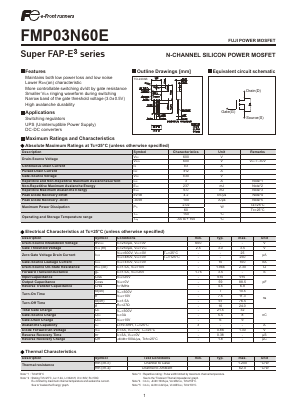 FMP03N60E Datasheet PDF Fuji Electric