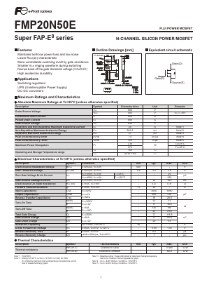 FMP20N50E Datasheet PDF Fuji Electric