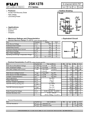 2SK1278 Datasheet PDF Fuji Electric