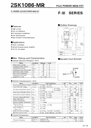 2SK1086-MR Datasheet PDF Fuji Electric