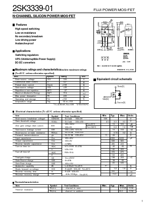 2SK3339-01 Datasheet PDF Fuji Electric