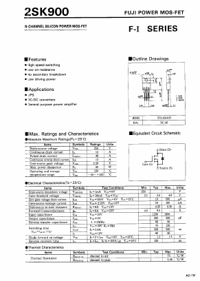 K900 Datasheet PDF Fuji Electric