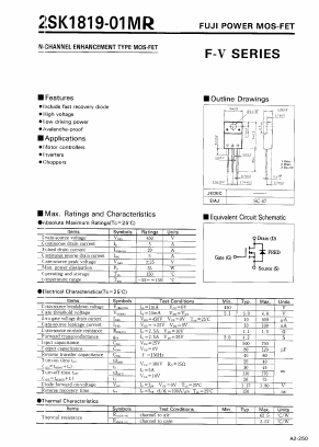 2SK1819-01MR Datasheet PDF Fuji Electric