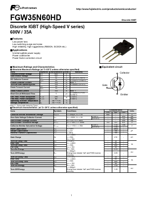 FGW35N60HD Datasheet PDF Fuji Electric