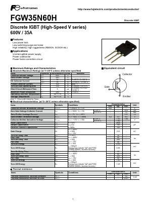 FGW35N60H Datasheet PDF Fuji Electric