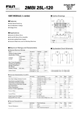 2MBI25L-120 Datasheet PDF Fuji Electric