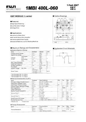 1MBI400L-060 Datasheet PDF Fuji Electric