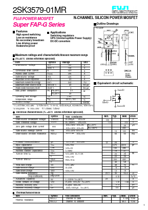 2SK3579-01MR Datasheet PDF Fuji Electric