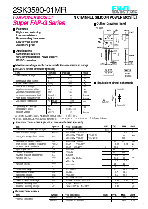 2SK3580-01MR Datasheet PDF Fuji Electric