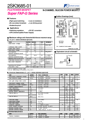 2SK3685-01 Datasheet PDF Fuji Electric