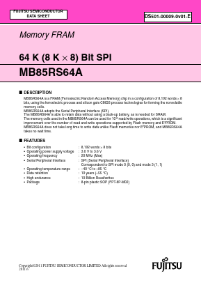 MB85RS64A Datasheet PDF Fujitsu