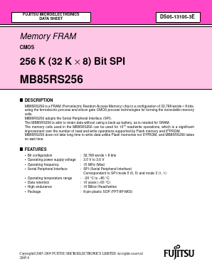 MB85RS256 Datasheet PDF Fujitsu