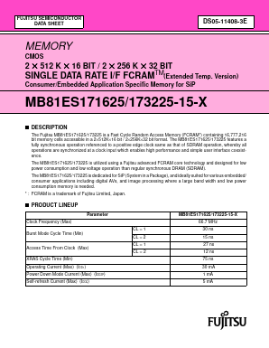 MB81ES171625 Datasheet PDF Fujitsu