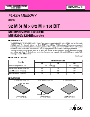MBM29LV320TE80 Datasheet PDF Fujitsu