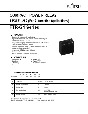 FTR-G1 Datasheet PDF Fujitsu