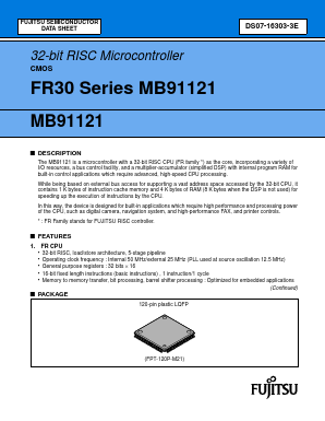 MB91121PFV Datasheet PDF Fujitsu
