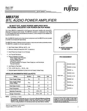 MB3735 Datasheet PDF Fujitsu