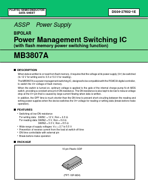 MB3807 Datasheet PDF Fujitsu