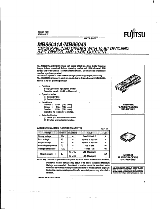 MB86041A Datasheet PDF Fujitsu