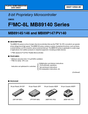 MB89P147V2P-SH Datasheet PDF Fujitsu