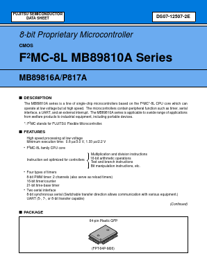 MB89P817A Datasheet PDF Fujitsu