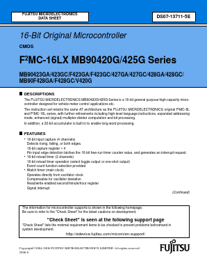 MB90F423GAPMC Datasheet PDF Fujitsu