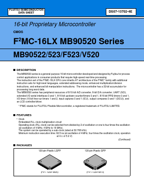 MB90F523PFV Datasheet PDF Fujitsu