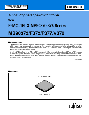 MB90372 Datasheet PDF Fujitsu