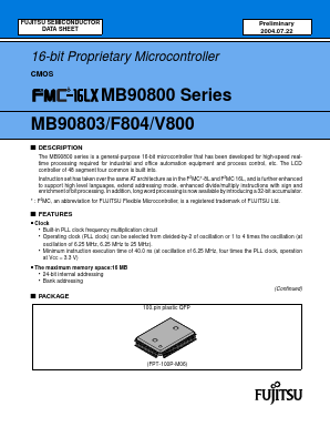 MB90800 Datasheet PDF Fujitsu