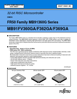 MB91F362GA Datasheet PDF Fujitsu
