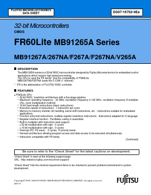 MB91F267APMC Datasheet PDF Fujitsu