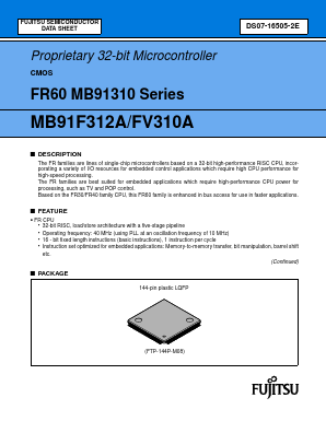 MB91F312APFV-1XX-BND-E1 Datasheet PDF Fujitsu
