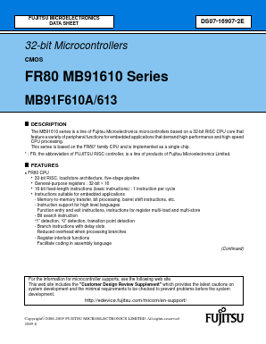 MB91613PMC Datasheet PDF Fujitsu