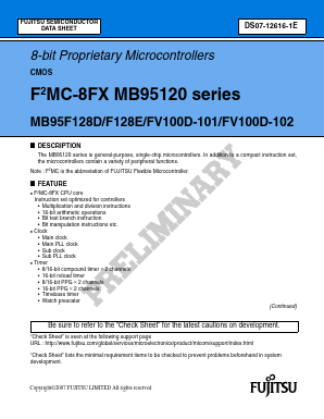 MB95FV100D-102 Datasheet PDF Fujitsu