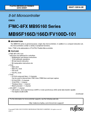 MB95FV100D-101 Datasheet PDF Fujitsu