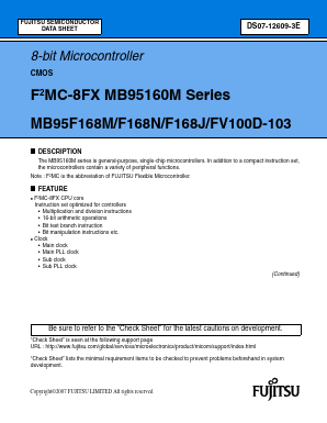 MB95FV100D-103 Datasheet PDF Fujitsu