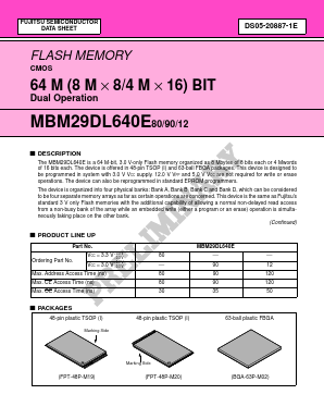 MBM29DL640E12 Datasheet PDF Fujitsu