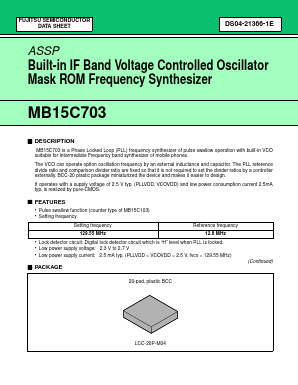 MB15C703 Datasheet PDF Fujitsu