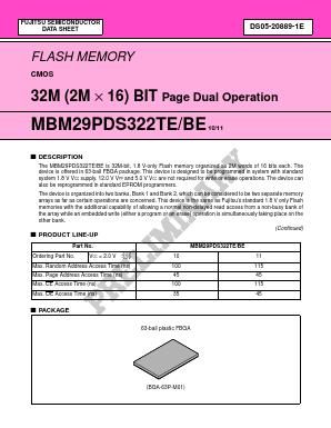 MBM29PDS322BE Datasheet PDF Fujitsu