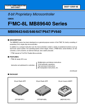 MB89643PFM Datasheet PDF Fujitsu