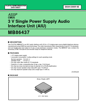 MB86437PFV Datasheet PDF Fujitsu