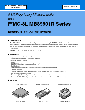 MB89P601 Datasheet PDF Fujitsu