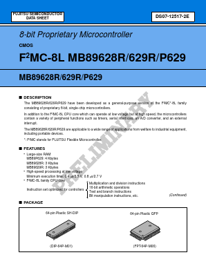 MB89629PRF Datasheet PDF Fujitsu